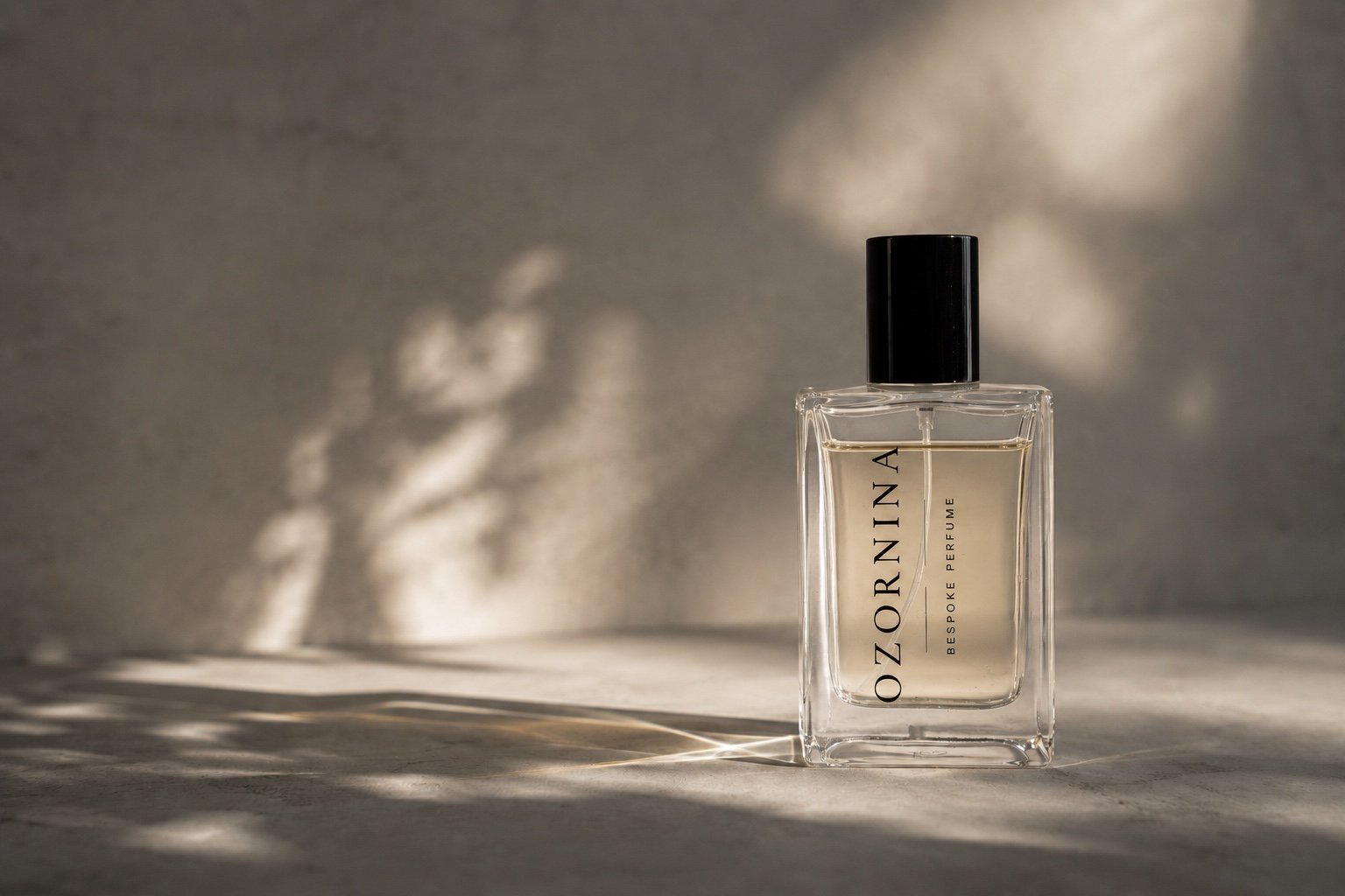 Bespoke perfume bottle in natural light